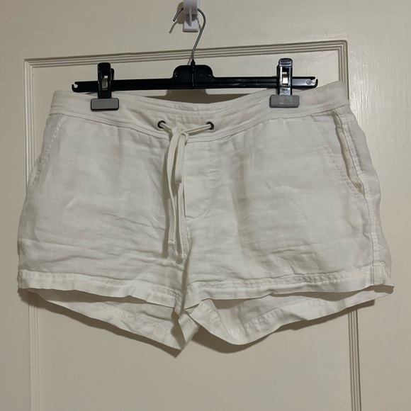 JAMES PERSE white linen drawstring shorts, size 3 - Picture 2 of 3
